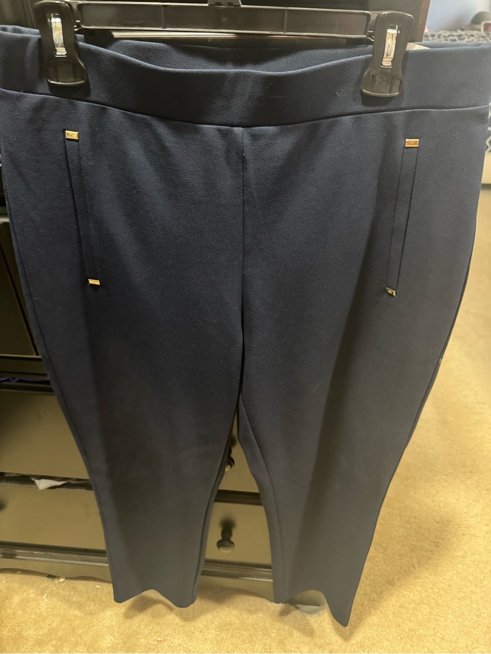 Micheal Kors Navy Pull-On Ponte Ankle Pants